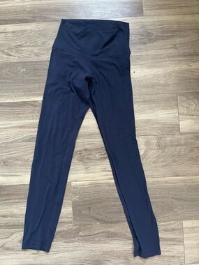 Aritzia Golden Logo Navy Leggings